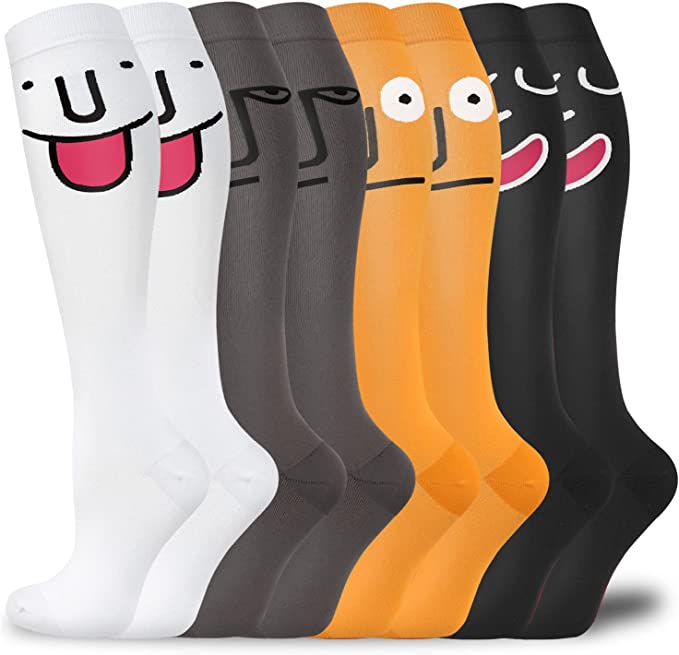 8 Pairs Cute Compression Socks Women And Men （20 30 Mmhg Actinput Actinput Compression Socks 3873