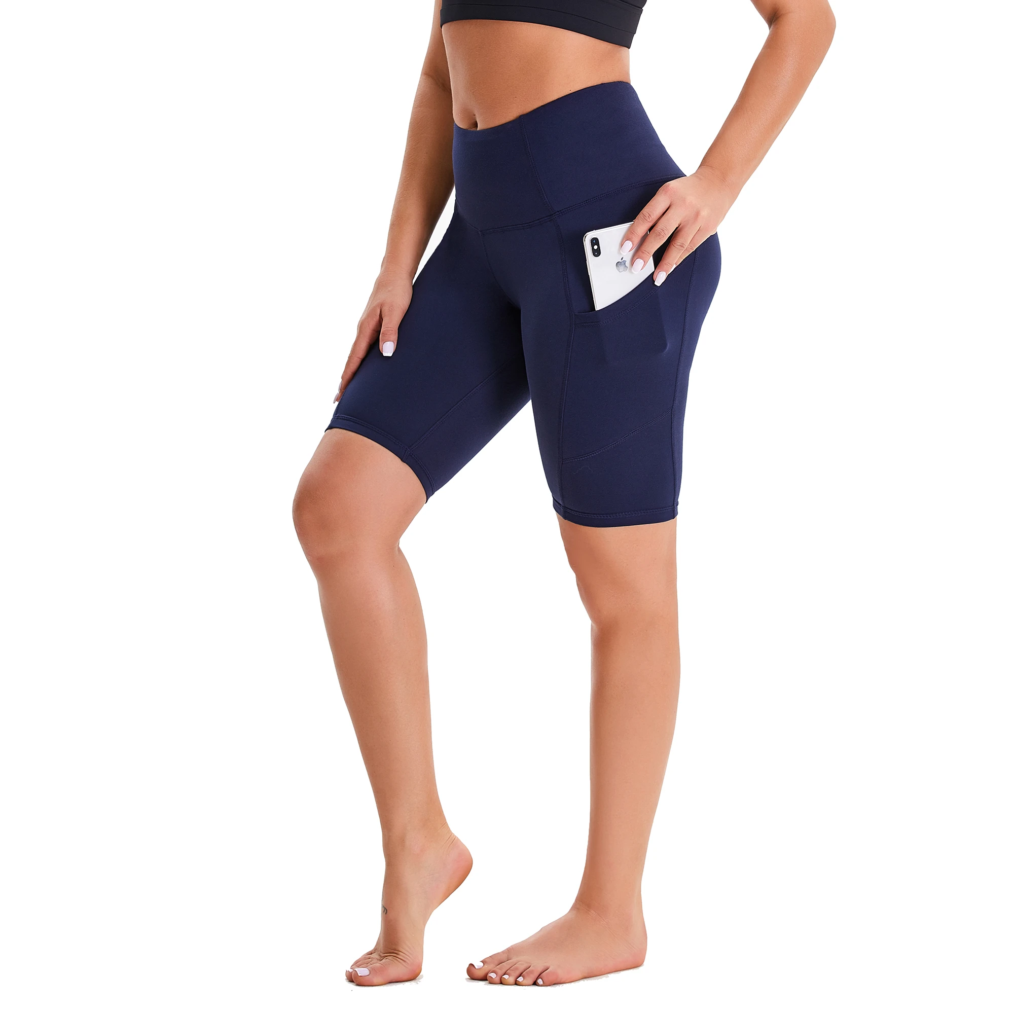 Dark Blue Women's High Waist Yoga Short Side Pocket Workout Leggings –  ACTINPUT Compression Socks