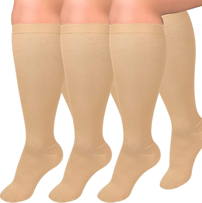 Zip Sox Compression Socks by BulbHead - Pair, S/M, Nude